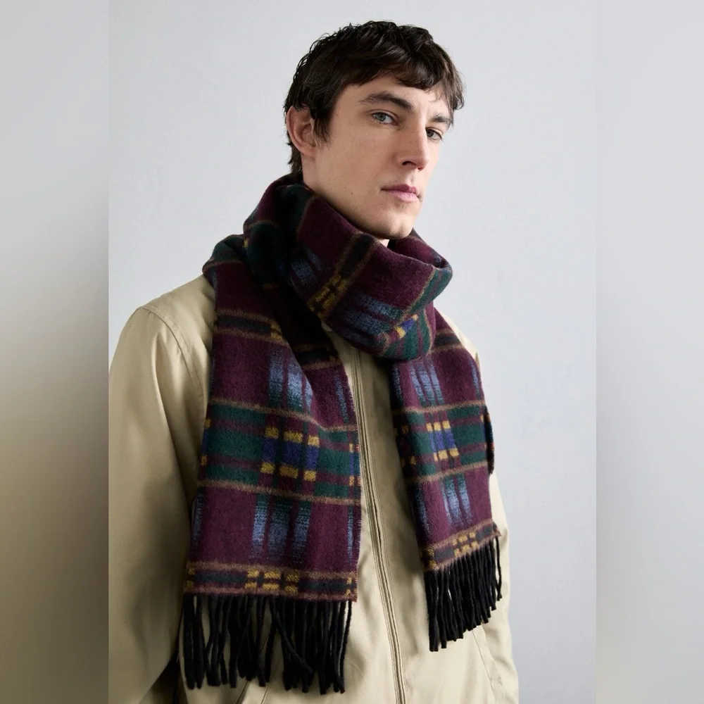 RALPH LAUREN Patterned Wool-Blend Jacquard Scarf